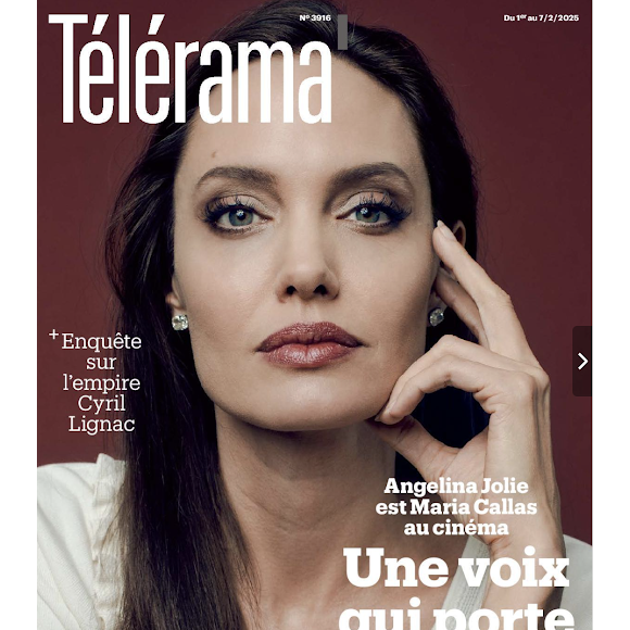 La Une avec Angelina Jolie du magazine "Télérama", du 1er au 7 février 2025.