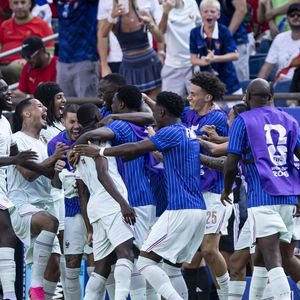 Joie des joueurs de l'equipe de France apres le but de Ousmane Dembele @Elyxandro Cegarra / PsnewZ / Bestimage