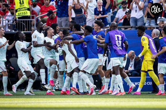 Joie des joueurs de l'equipe de France apres le but de Ousmane Dembele @Elyxandro Cegarra / PsnewZ / Bestimage