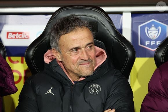 Luis Enrique (entraîneur Paris Saint-Germain) lors du match RC Lens - Paris Saint-Germain, Coupe de France 32e de finale, stade Bollaert-Delelis, le 22 décembre 2024