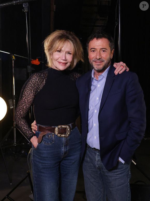 Exclusif - Clémentine Célarié lors de l'enregistrement de l'émission "Olympiascope" au théâtre Antoine, présentée par B.Montiel et diffusée le 2 mai 2025 sur Olympia TV, au théâtre Antoine à Paris, France, le 18 février 2025. © Denis Guignebourg/Bestimage