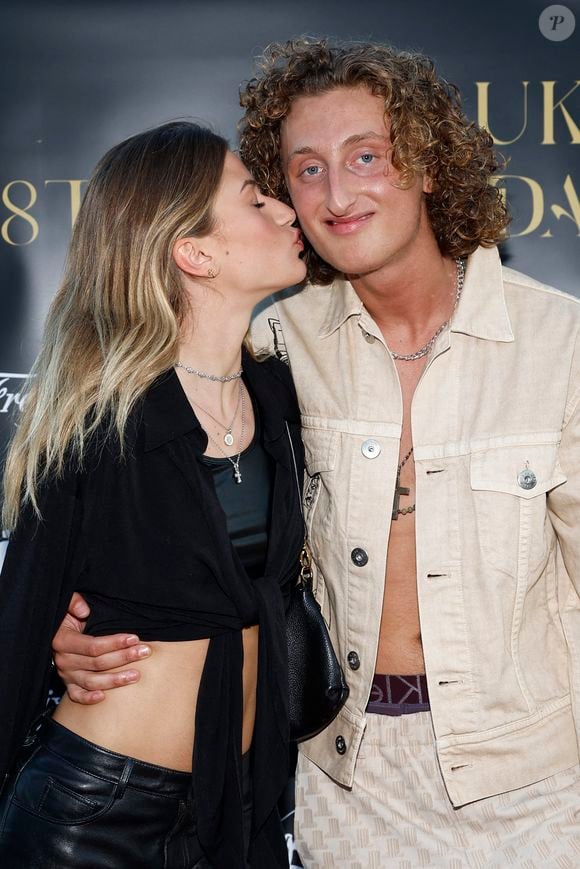 Exclusif -Joalukas Noah avec Sasha Nikolic (fille deFilip Nikolic) lors de la soirée d'anniversaire de Joalukas Noah, fils de Yannick Noah et Isabelle Camus, pour ses 18 ans à Paris le 10 juin 2022. © Cyril Moreau / Bestimage