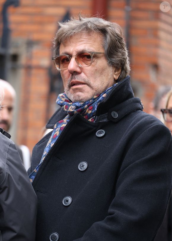 Exclusif - Jean-Noël Mirande - Obsèques de Michel Michel en l'église Saint-Jean-de Montmartre à Paris le 16 octobre 2025. Michel Michel était le patron du légendaire du Banana Café à Paris. © Denis Guignebourg/Bestimage