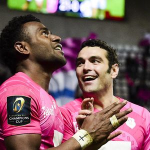 joie de Josaia Raisuqe (Stade Francais) apres son essai
