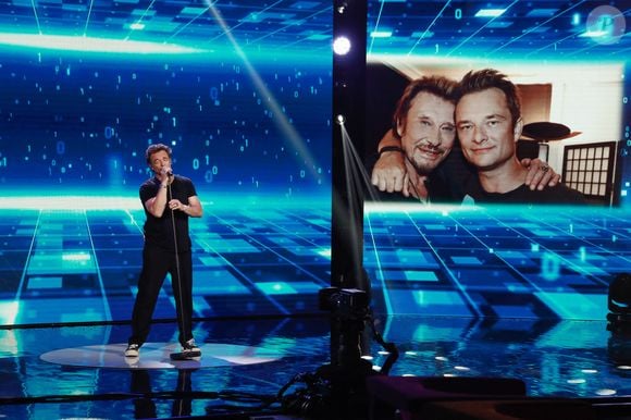 Exclusif - David Hallyday lors de l'enregistrement de l'émission "Famille je vous aime" présentée par M. Drucker et qui sera diffusée le 13 juin 2025 sur France 3, aux Studios rive gauche à Paris, France, le 15 avril 2025. © Clovis-Gaffiot/Bestimage