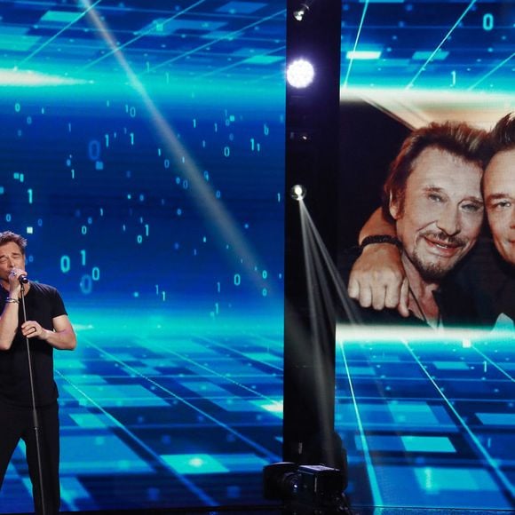 Exclusif - David Hallyday lors de l'enregistrement de l'émission "Famille je vous aime" présentée par M. Drucker et qui sera diffusée le 13 juin 2025 sur France 3, aux Studios rive gauche à Paris, France, le 15 avril 2025. © Clovis-Gaffiot/Bestimage