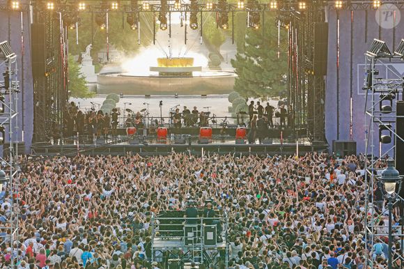 Exclusif - Retour de la vasque olympique des jeux Paris 2024 lors de la soirée du "Grand Concert de la fête de la musique" au Jardin des Tuileries, retransmis en direct sur France 2 à Paris le 21 juin 2025. © Marc Ausset-Lacroix - Jack Tribeca - Christophe Clovis / Bestimage