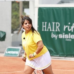 Inès Reg lors de la finale de la saison 3 de "Stars, Set et Match" au profit d'associations caritatives en marge des Internationaux de France de tennis à Roland Garros à Paris, France, le 10 juin 2021. © Dominique Jacovides/Bestimage
