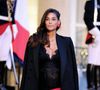 Un moment qu'elle appréhende
Tatiana Silva (enceinte, ancienne miss Belgique) arrivant au dîner d'état au palais de l'Elysée à Paris en l'honneur de la visite du roi et de la reine de Belgique en France le 14 octobre 2024. © Dominique Jacovides / Bestimage