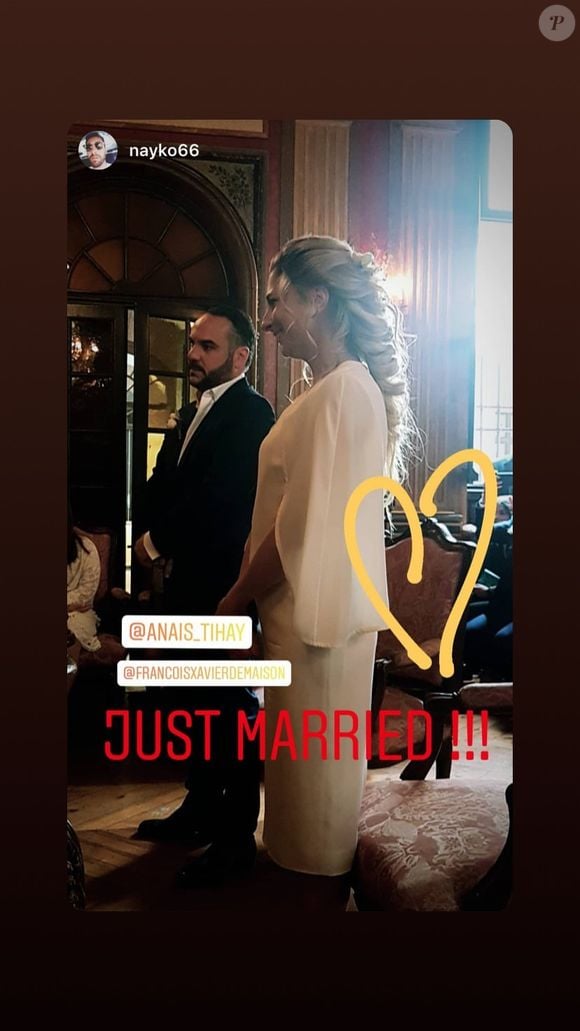 Image du mariage de François-Xavier Demaison et Anaïs Tihay, le 7 juin 2019 au château de Valmy à Argelès-sur-Mer, partagée par FXD en personne via Instagram.