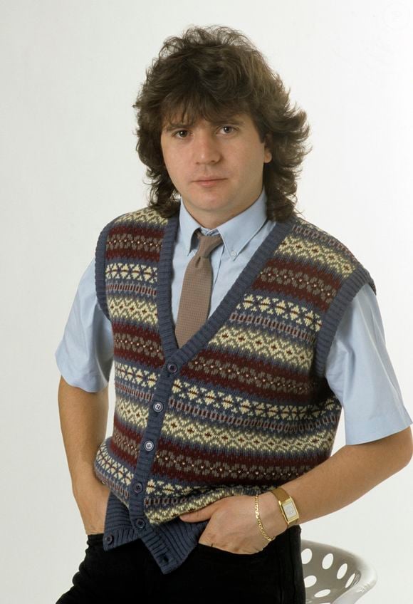 En France, à Paris, portrait studio de Daniel Balavoine en juillet 1982. Photo par Michel CROIZARD via Bestimage