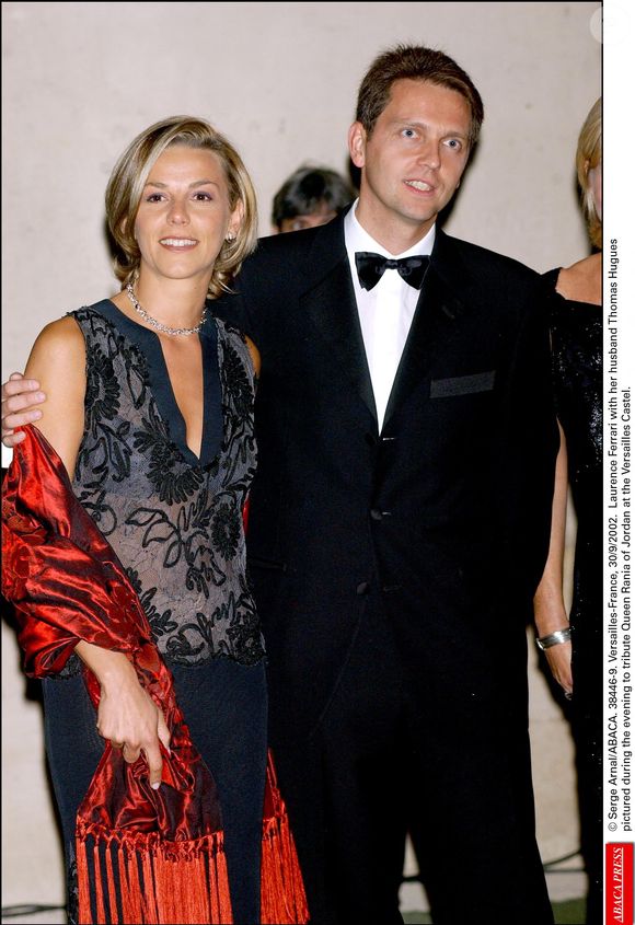 Laurence Ferrari et son mari Thomas Hugues lors d'une soirée au profit de la fondation de la reine Rania au château de Versailles. © Serge Arnal/ABACA. V