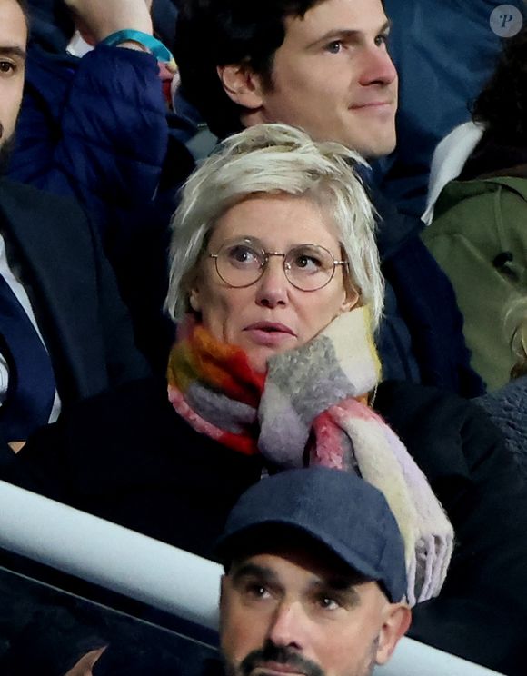 Maïtena Biraben - People des les tribunes de la coupe du Monde de Rugby France 2023 - Match de quart de finale "France-Afrique du Sud (28-29)" au Stade de France à Saint-Denis 15 octobre 2023. © Moreau-Jacovides/Bestimage