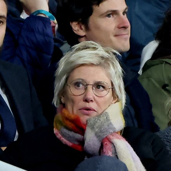 Maïtena Biraben - People des les tribunes de la coupe du Monde de Rugby France 2023 - Match de quart de finale "France-Afrique du Sud (28-29)" au Stade de France à Saint-Denis 15 octobre 2023. © Moreau-Jacovides/Bestimage