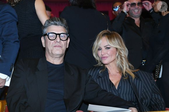 Exclusif - Marc Lavoine et sa compagne Adriana Karembeu au "concerto pour la paix" de Omar Harfouch au théâtre des Champs-Elysées à Paris le 18 septembre 2024. © Rachid Bellak / Bestimage
