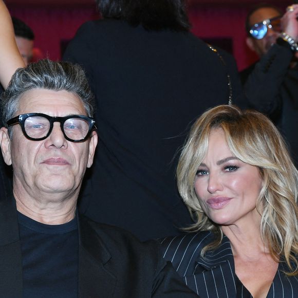 Exclusif - Marc Lavoine et sa compagne Adriana Karembeu au "concerto pour la paix" de Omar Harfouch au théâtre des Champs-Elysées à Paris le 18 septembre 2024. © Rachid Bellak / Bestimage