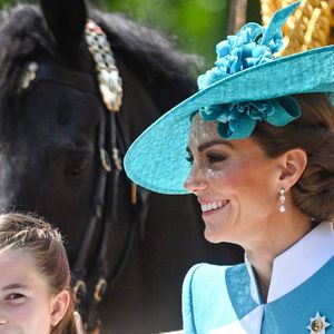 La princesse Charlotte, Catherine, princesse de Galles pendant le défilé des couleurs 2025, à Londres, Royaume-Uni, le 14 juin 2025. Photo by Zak Hussein/Splash News/ABACAPRESS.COM