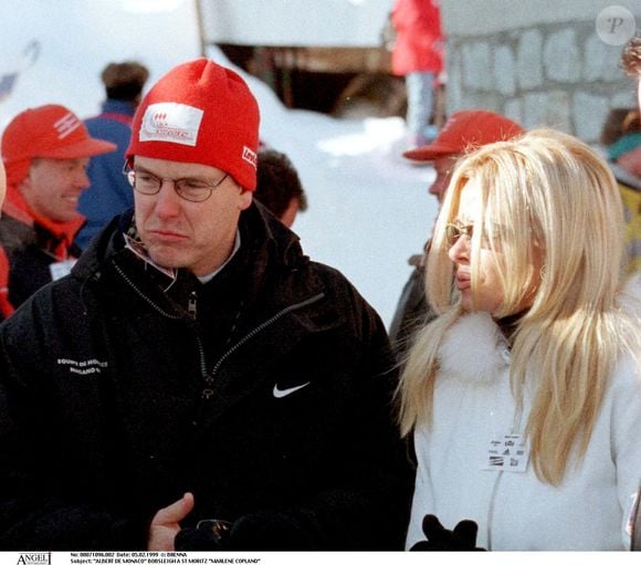 Albert de Monaco, bobsleigh à St Moritz. Marlène Copland. MARIO BRENNA / BESTIMAGE
