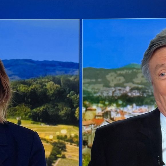 Jacques Legros présente son dernier JT de 13 heures en sa qualité de joker pendant près de 26 ans sur TF1, le 9 mai 2025. Emu aux larmes, le journaliste a passé le relais à Isabelle Ithurburu, qui sera à partir de mi-juillet 2025. 
© Agence via Bestimage