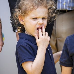 Le Prince Albert II de Monaco, ses enfants Gabriella et Jacques de Monaco posent le long du tapis jaune pour célébrer le 20e anniversaire de 'Bob l'éponge et les Pantoufles' lors du 59e Festival de la Télévision de Monte Carlo, qui s'est tenu au Grimaldi Forum. Monaco le 16 juin 2019. Photo Marco Piovanotto/ABACAPRESS.COM