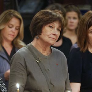 Exclusif - Macha Meril aux obsèques de sa soeur la princesse Hélène Gagarine en la cathédrale Saint-Alexandre-Nevsky, à Paris, France, le 20 août 2025. © Denis Guignebourg/Bestimage