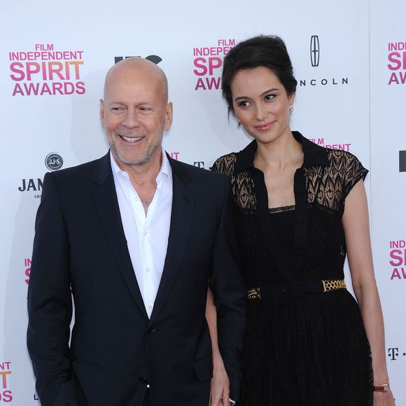 Bruce Willis & Emma Heming - Soiree des 'Film Independent Spirit Awards' a Santa Monica le 23 fevrier 2013. (AGENCE / BESTIMAGE).
