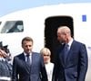 Le prince William, prince de Galles, et Catherine (Kate) Middleton, princesse de Galles, accueillent le couple présidentiel français le président Emmanuel Macron et sa femme la Première Dame Brigitte Macron à l'aéroport Station RAF de Northolt, à Ruislip, Royaume Uni, le 8 juillet 2025. À l'invitation de Leurs Majestés le roi et la reined'Angleterre, le président français et Madame la Première effectueront une visite d'État au Royaume-Uni du 8 au 10 juillet 2025. © Jeanne Accorsini/Pool/Bestimage
