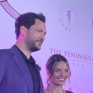 Eric Antoine et son épouse, Gennifer Antoine, lors de la soirée Octobre Rose organisée à l'hôtel Peninsula à Paris. © DR : Tiffany IACOMACCI