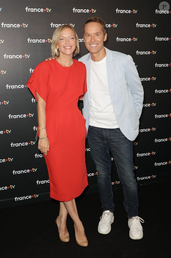 Maya Lauqué et Damien Thévenot au photocall de la conférence de presse de rentrée de France Télévisions à Paris, France, le 4 septembre 2024. © Coadic Guirec/Bestimage