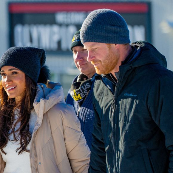 Le prince Harry et Meghan Markle en visite au camp d'entrainement des athlètes des Invictus Games 2024 à Whistler en Colombie Britannique, le 14 février 2024.

Photo : Backgrid USA / Bestimage