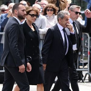 Carla Bruni et Nicolas Sarkozy lors des funérailles de Bernadette Chirac, veuve de l'ancien président français Jacques Chirac, à la basilique Sainte-Clotilde à Paris, en France, le 12 juin 2026. Bernadette Chirac est décédée le 5 juin 2026, à l'âge de 93 ans. Photo de Jérôme Domine/ABACAPRESS.COM
