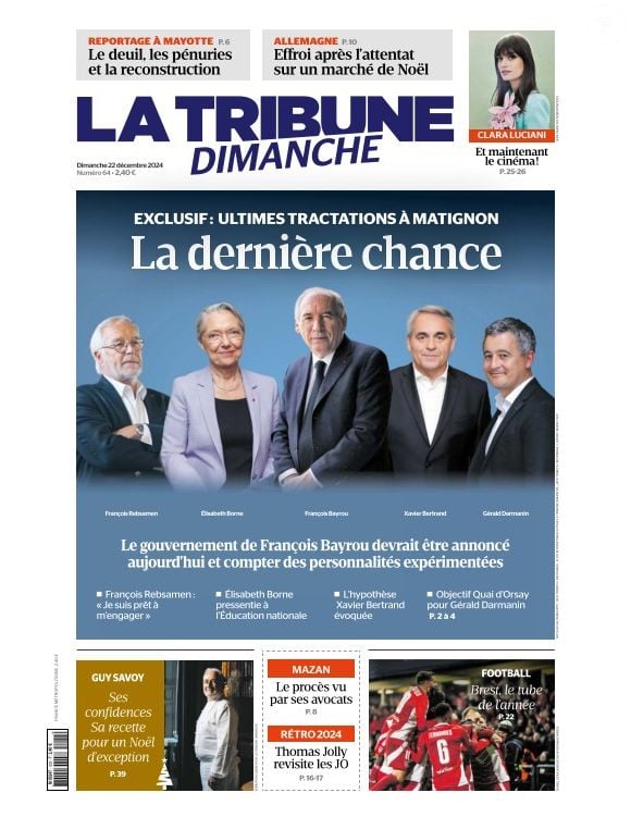 "La Tribune Dimanche", 22 décembre 2024.