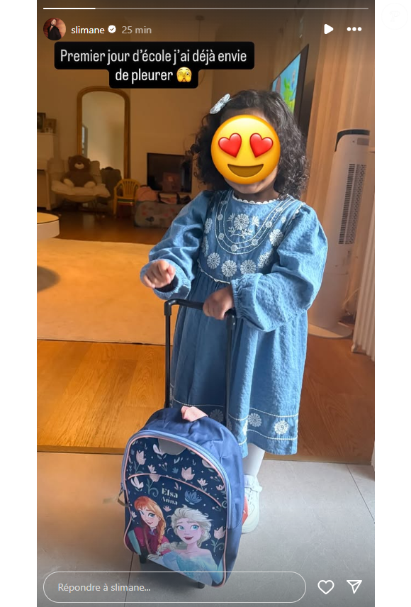 Pour l'occasion, il partage sur Instagram une photo de sa fillette.

Slimane partage une adorable photo de sa fille le jour de la rentrée, le 4 septembre 2025 sur Instagram.