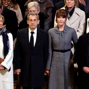 Nicolas Sarkozy et son épouse Carla Bruni assistent à la cérémonie de réouverture de la cathédrale Notre-Dame de Paris, le 7 décembre 2024. Photo by Dominique Jacovides/Pool/ABACAPRESS.COM