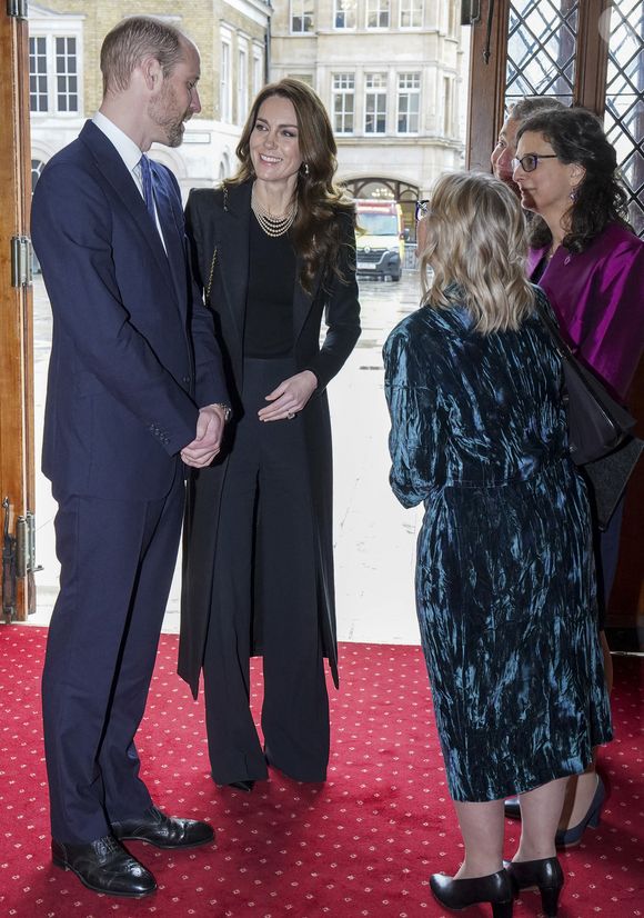 Le prince William, prince de Galles, et Catherine (Kate) Middleton, princesse de Galles, assistent à une cérémonie de commémoration des 80 ans de la libération du camp de concentration d'Auschwitz-Birkenau au Guildhall à Londres, le 26 janvier 2025.
