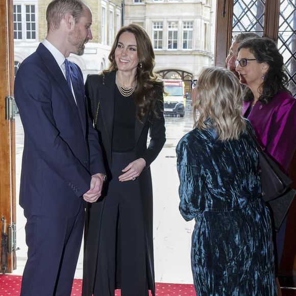 Le prince William, prince de Galles, et Catherine (Kate) Middleton, princesse de Galles, assistent à une cérémonie de commémoration des 80 ans de la libération du camp de concentration d'Auschwitz-Birkenau au Guildhall à Londres, le 26 janvier 2025.