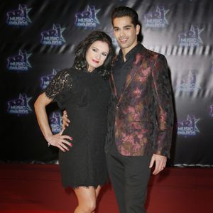 Christophe Licata de l'émission "Danse avec les Stars" et sa femme Coralie lors de la 18ème cérémonie des "NRJ Music Awards" au Palais des Festivals à Cannes, le 12 novembre 2016. © Christophe Aubert via Bestimage