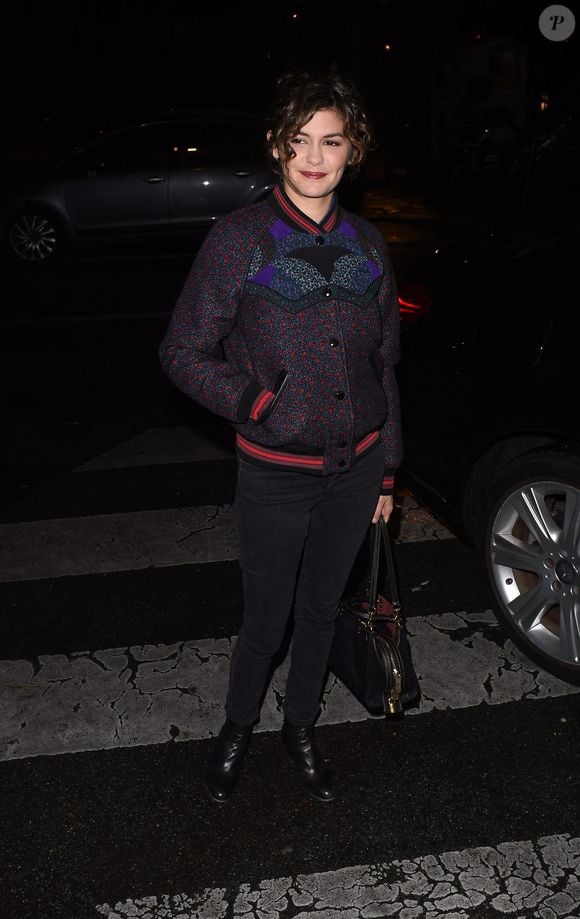 Audrey Tautou arrivant à la Coach Fashion Party à Paris, France le 1er mars 2016 dans le cadre de la Fashion Week de Paris.