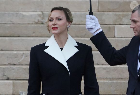 La princesse Charlene assiste à la messe pontificale dans le cadre de la célébration de la Sainte Devote, sainte patronne de Monaco, à Monaco le 27 janvier 2025. © Cyril Dodergny/Nice Matin/Bestimage