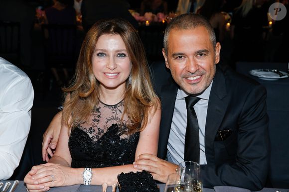 Exclusif - Elie Saab et sa femme Claudine - La maison Audemars Piguet a célébré le lancement de la nouvelle Millenary Femme au Carreau du Temple à Paris le 6 juillet 2015. OLIVIER BORDE / BESTIMAGE