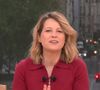 Maud Descamps, son joker officiel, a pris sa place à la présentation de la matinale.

Maud Descamps dans "Bonjour !", la matinale de TF1, lundi 4 mai 2026

Capture d'écran TF1