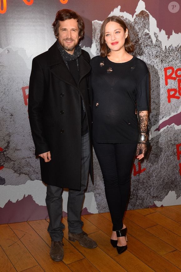 Guillaume Canet et sa compagne Marion Cotillard enceinte - Avant-première du film "Rock'n Roll" au Pathé Beaugrenelle à Paris le 13 février 2017. © Coadic Guirec / Bestimage