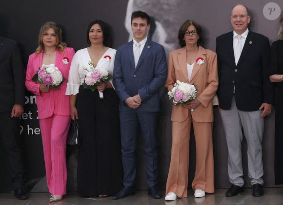 Camille Gottlieb, Louis Ducruet et sa femme Marie, la princesse Stéphanie de Monaco, le prince Albert II de Monaco - Arrivée de la famille Princière de Monaco avant la projection du film documentaire "Rainier III par lui-même" au Grimaldi Forum à Monaco le 4 juillet 2023 © Claudia Albuquerque/Bestimage