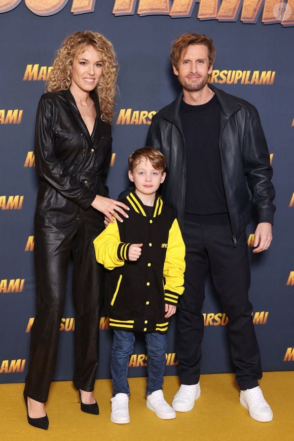 Elodie Fontan, Corentin Guillot et Philippe Lacheau assistent à la première du Marsupilami au Grand Rex à Paris, France, le 01 février 2026. Photo by Jerome Domine/ABACAPRESS.COM