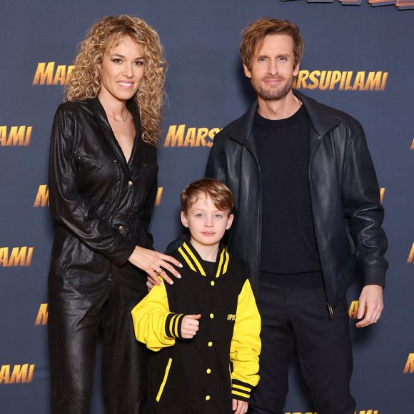 Elodie Fontan, Corentin Guillot et Philippe Lacheau assistent à la première du Marsupilami au Grand Rex à Paris, France, le 01 février 2026. Photo by Jerome Domine/ABACAPRESS.COM