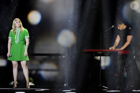 Louane et Florian Rossi à l'Enregistrement de l'émission "La chanson de l'année" au château de Chambord, qui sera diffusée le 5 juin 2021 sur TF1. © Gaffiot-Moreau / Bestimage