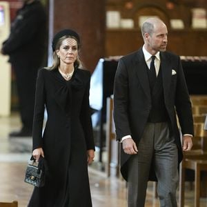 Le prince et la princesse de Galles (Le prince William, prince de Galles, et Catherine (Kate) Middleton, princesse de Galles) arrivent à la messe de requiem pour la duchesse de Kent, à la cathédrale de Westminster, dans le centre de Londres. 16 septembre 2025. © PA Photo/ Bestimage