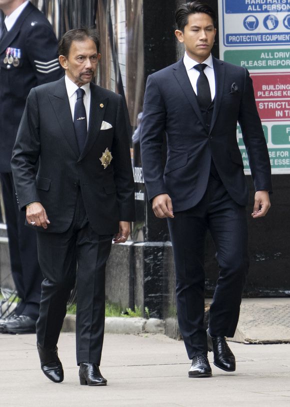 Arrivées au service funéraire à l'Abbaye de Westminster pour les funérailles d'Etat de la reine Elizabeth II d'Angleterre. Le sermon est délivré par l'archevêque de Canterbury Justin Welby (chef spirituel de l'Eglise anglicane) au côté du doyen de Westminster David Hoyle. Londres, le 19 septembre 2022.