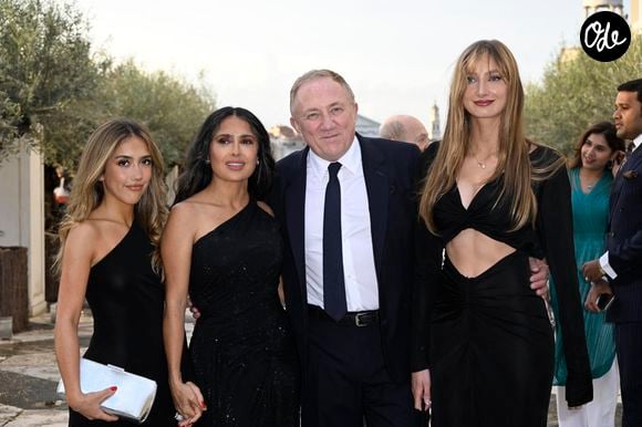 Valentina Paloma Pinault, Salma Hayek, Francois-Henri Pinault, Mathilde Pinault à la 61e Biennale de Venise, le 6 mai 2026. © SGPItalia