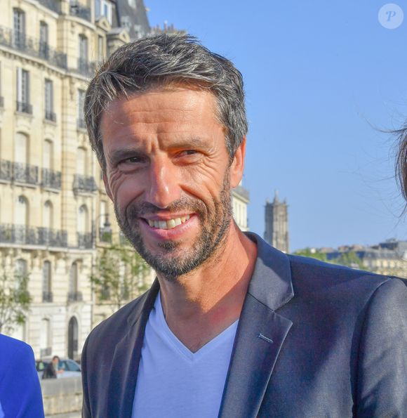 Tony Estanguet Célébration des JO Paris 2024 un an après dévoilement du projet du Monument des Championnes et des Champions samedi 26 juillet 2025 Pont Saint Louis Paris © Alexanfre Fay / Pixplanete / Bestimage